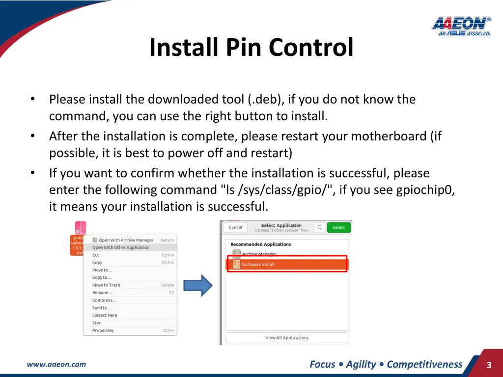 install pin control