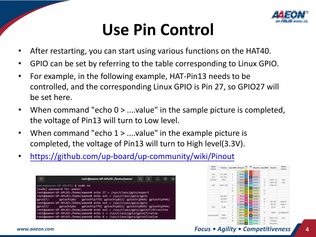 use pin control