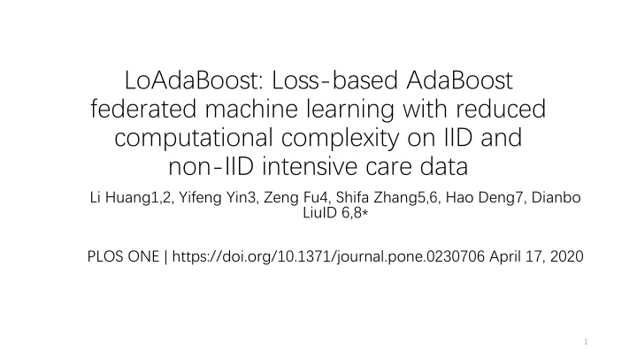 loadaboost loss based adaboost federated machine