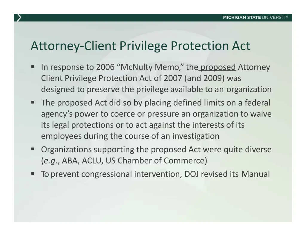 attorney client privilege protectionact