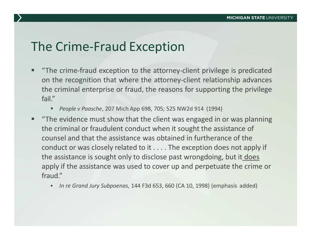 the crime fraudexception