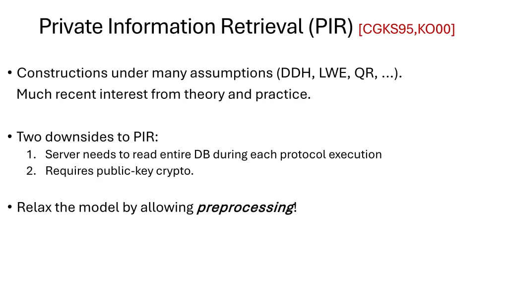 private information retrieval pir cgks95 ko00 1