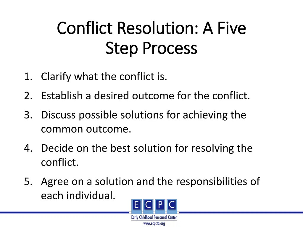 conflict resolution a five conflict resolution