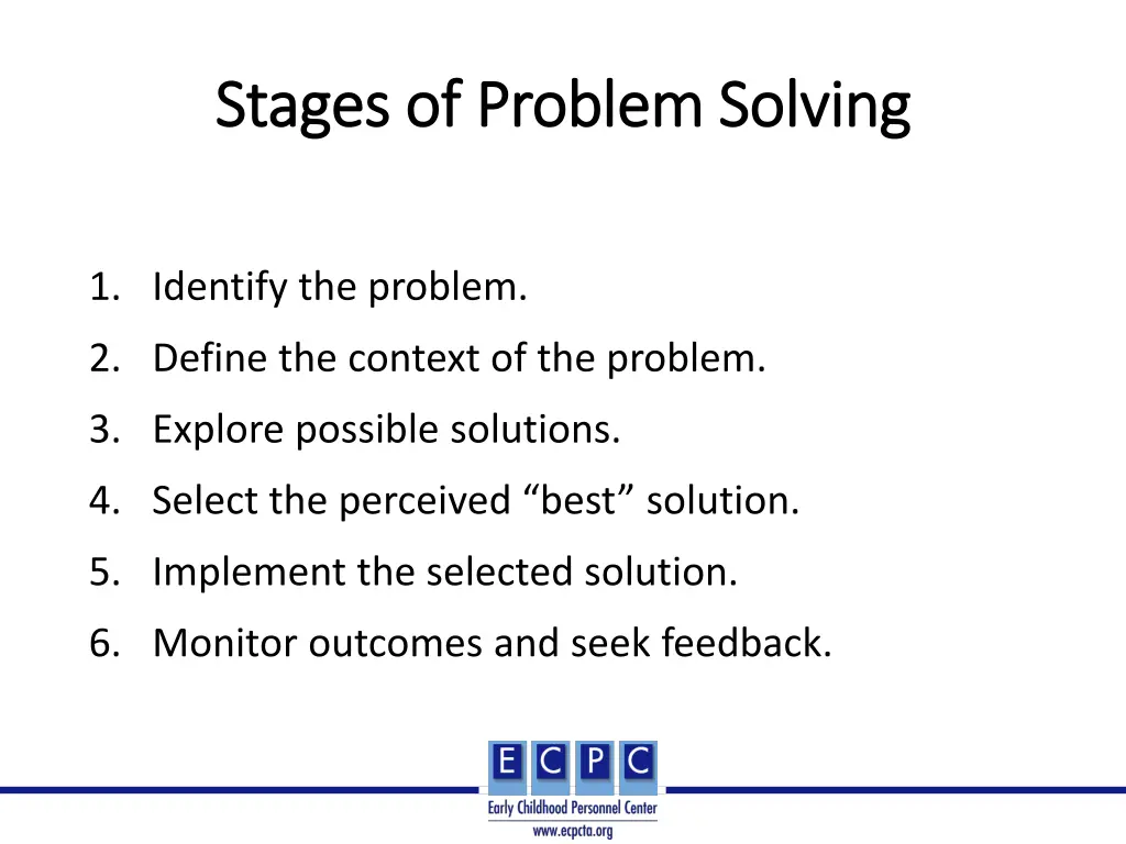 stages of problem solving stages of problem