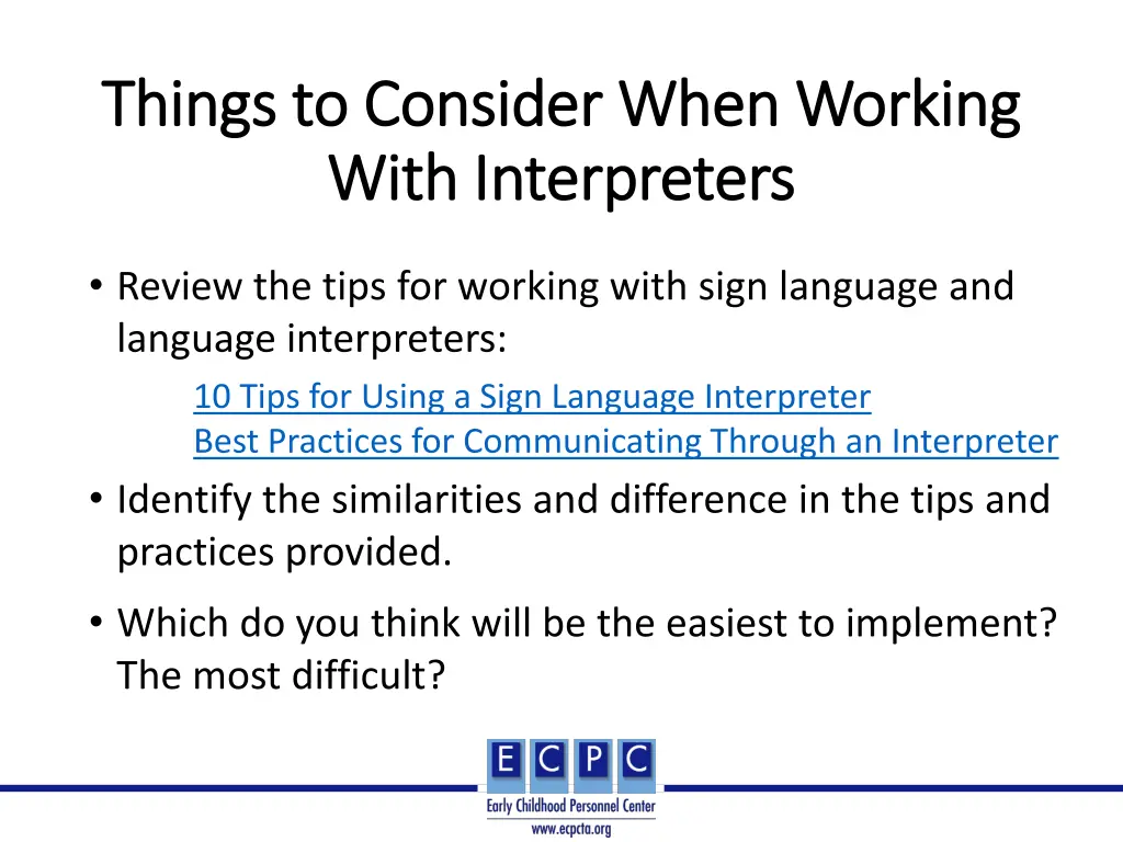 things to consider when working things