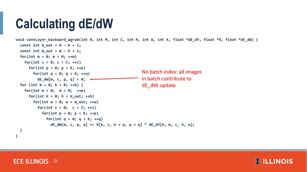 calculating de dw