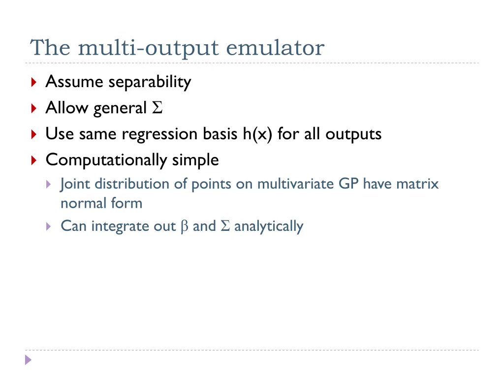 the multi output emulator