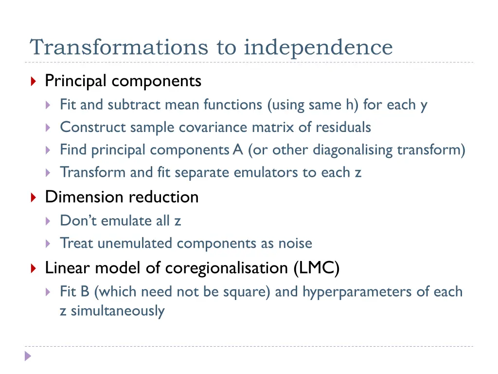 transformations to independence