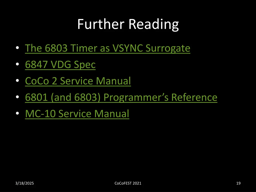 further reading