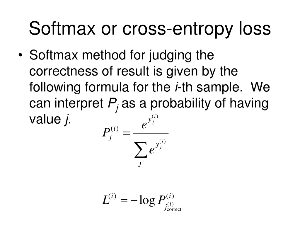 softmax or cross entropy loss