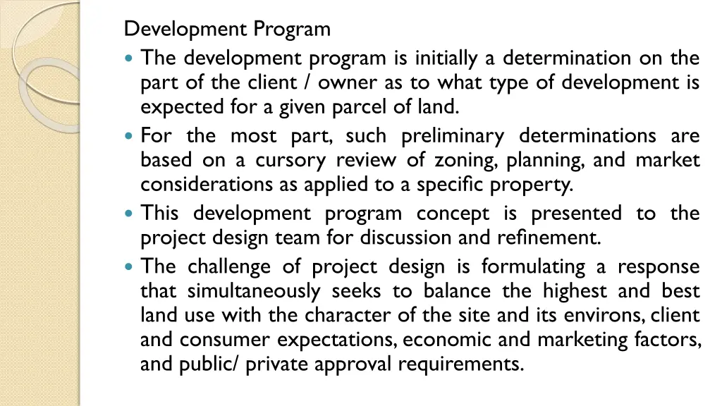 development program the development program