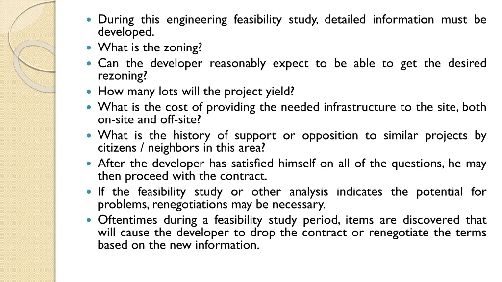 during this engineering feasibility study