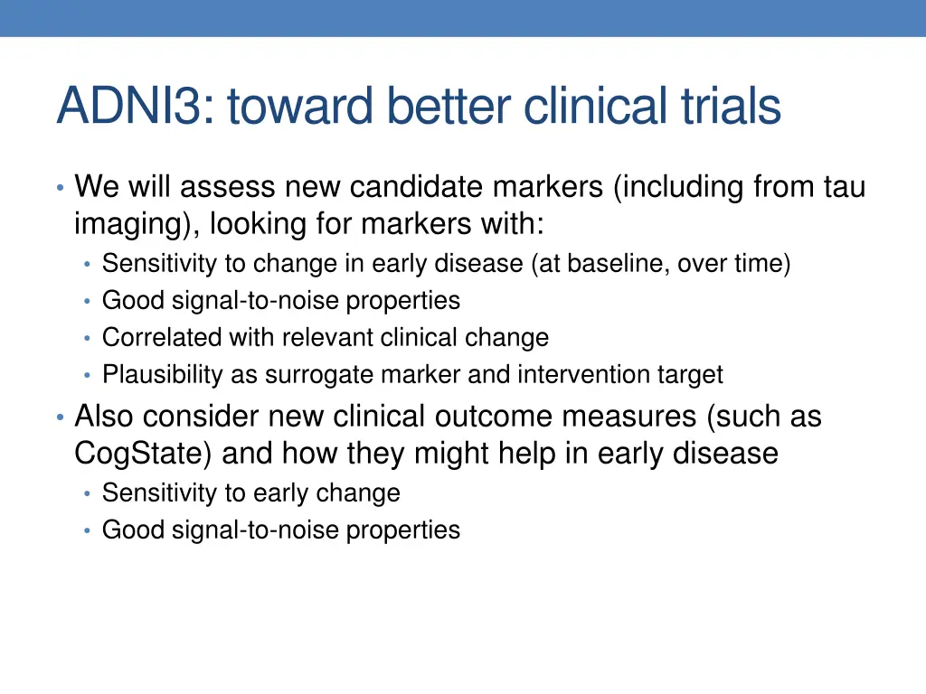 adni3 toward better clinical trials