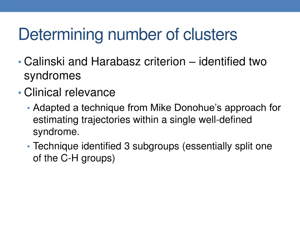 determining number of clusters