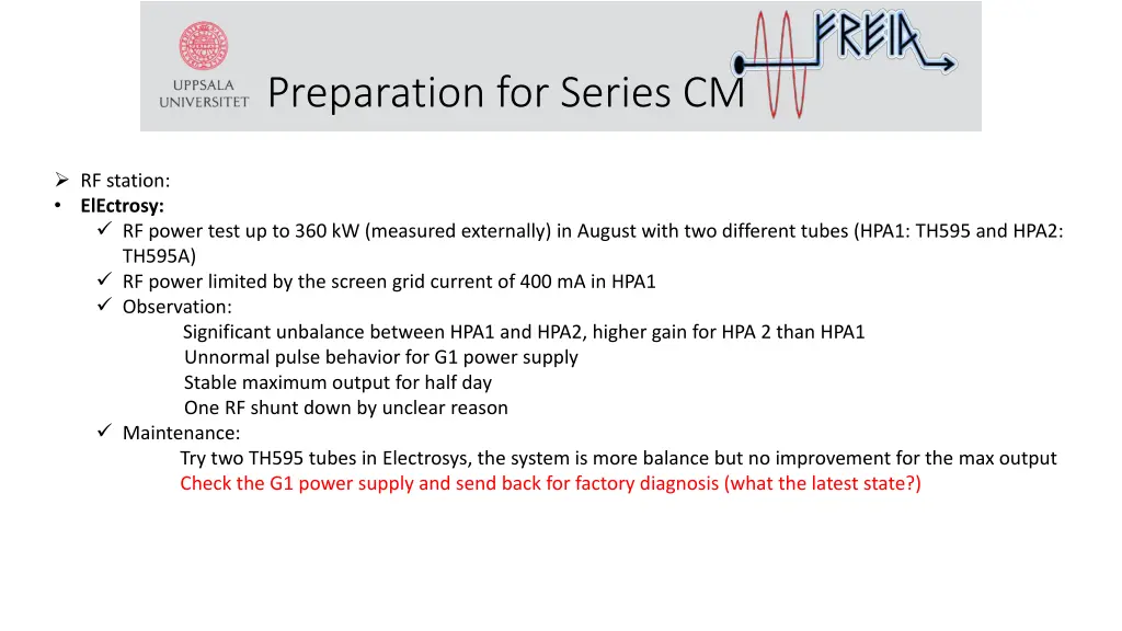 preparation for series cm 1