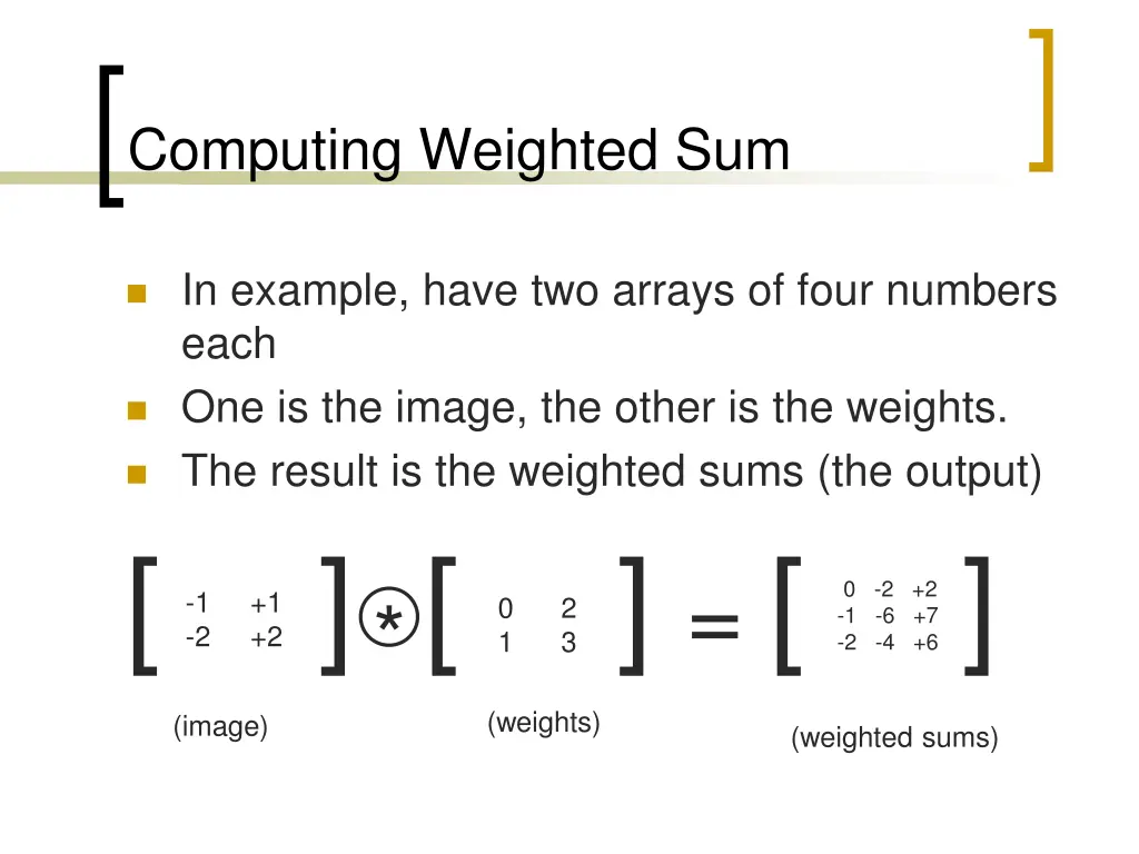 computing weighted sum 2