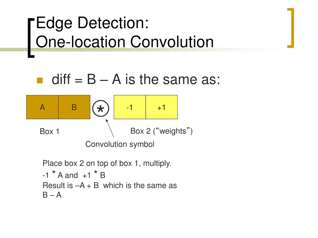 edge detection one location convolution