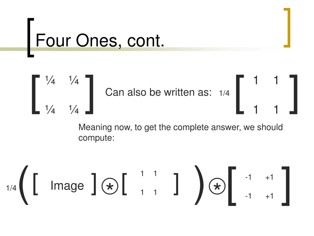 four ones cont