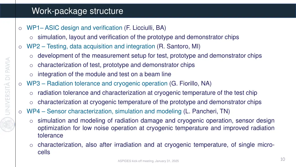 work package structure