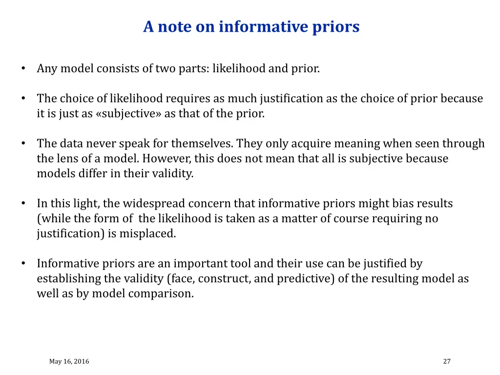 a note on informative priors