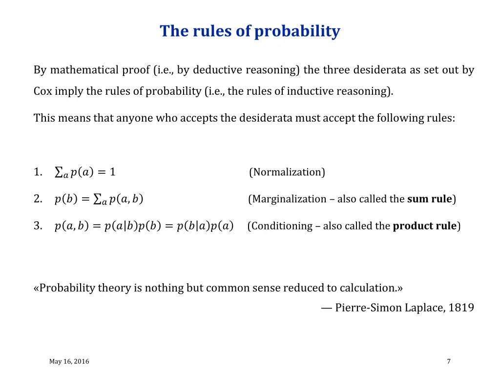 the rules of probability
