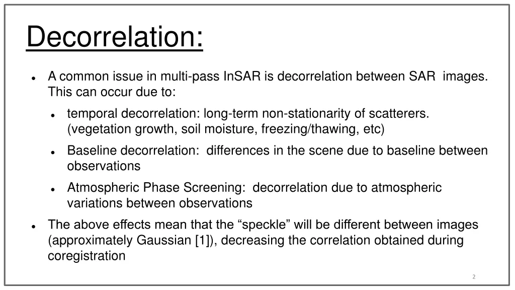 decorrelation