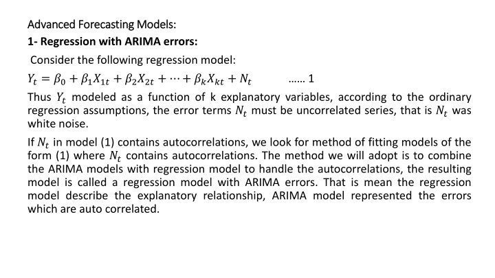 advanced forecasting models advanced forecasting