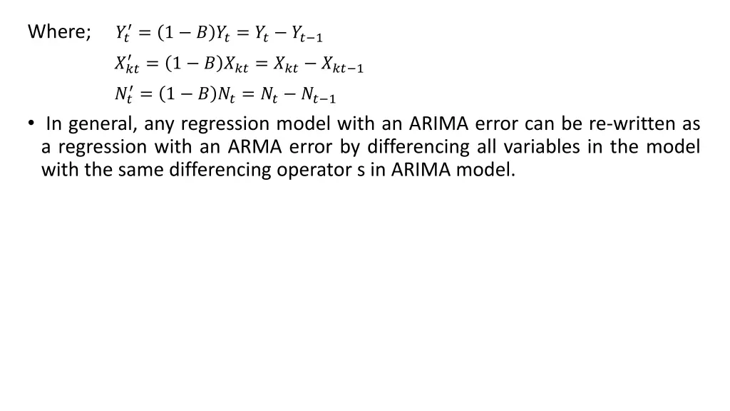 where 1 1 1 1 1 1 in general any regression model