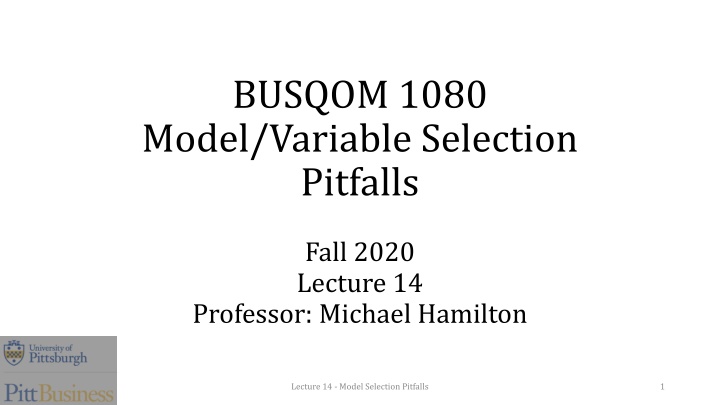 busqom 1080 model variable selection pitfalls