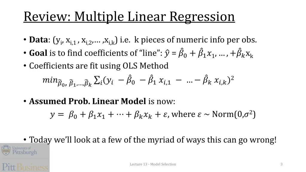 review multiple linear regression