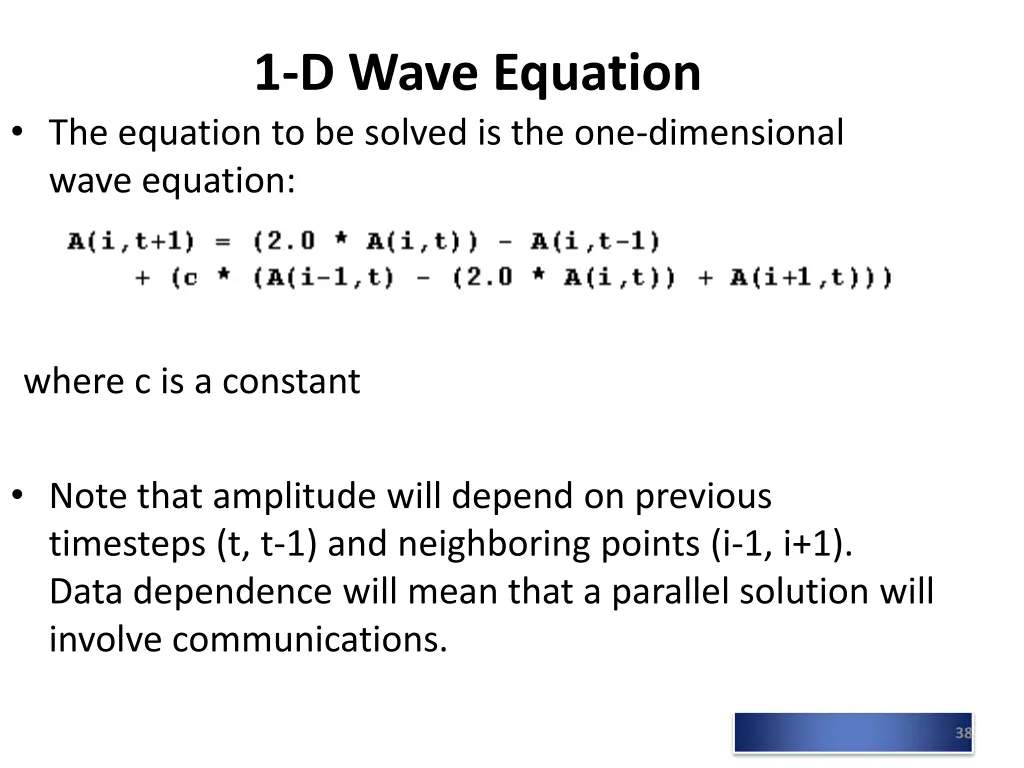 1 d wave equation