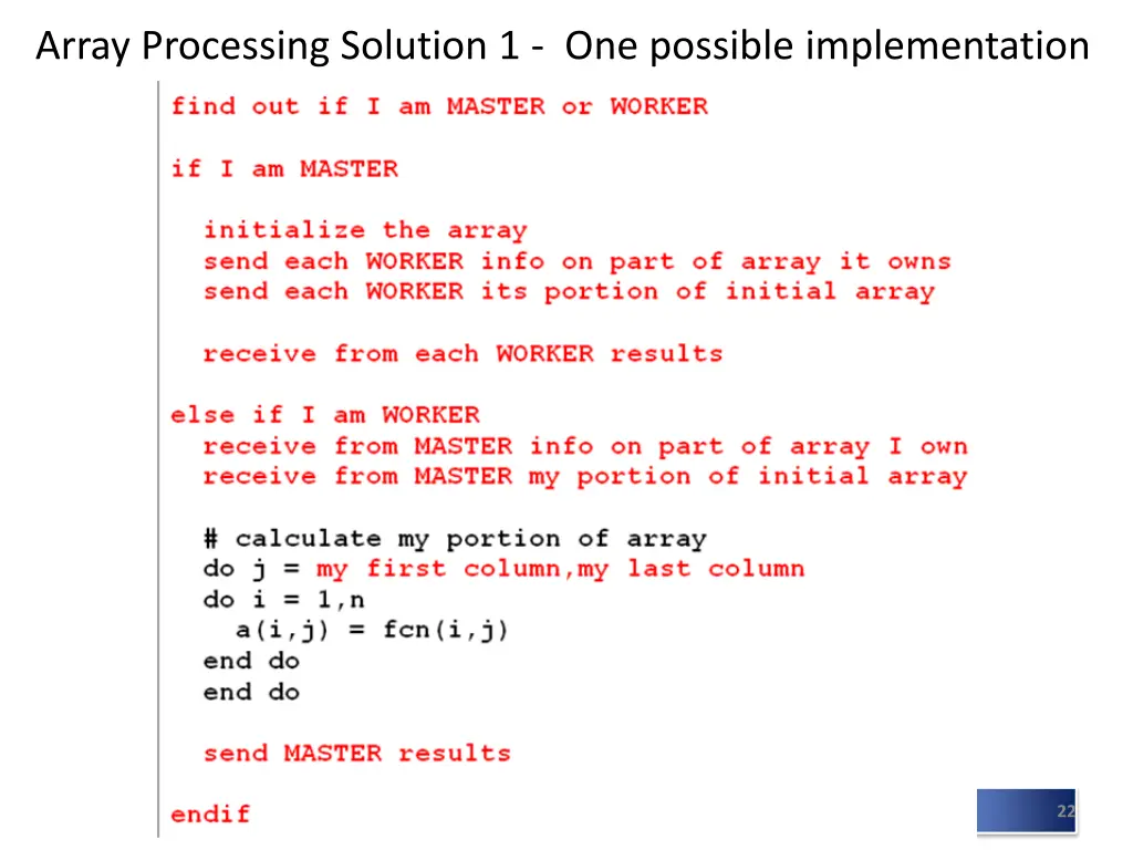 array processing solution 1 one possible 1
