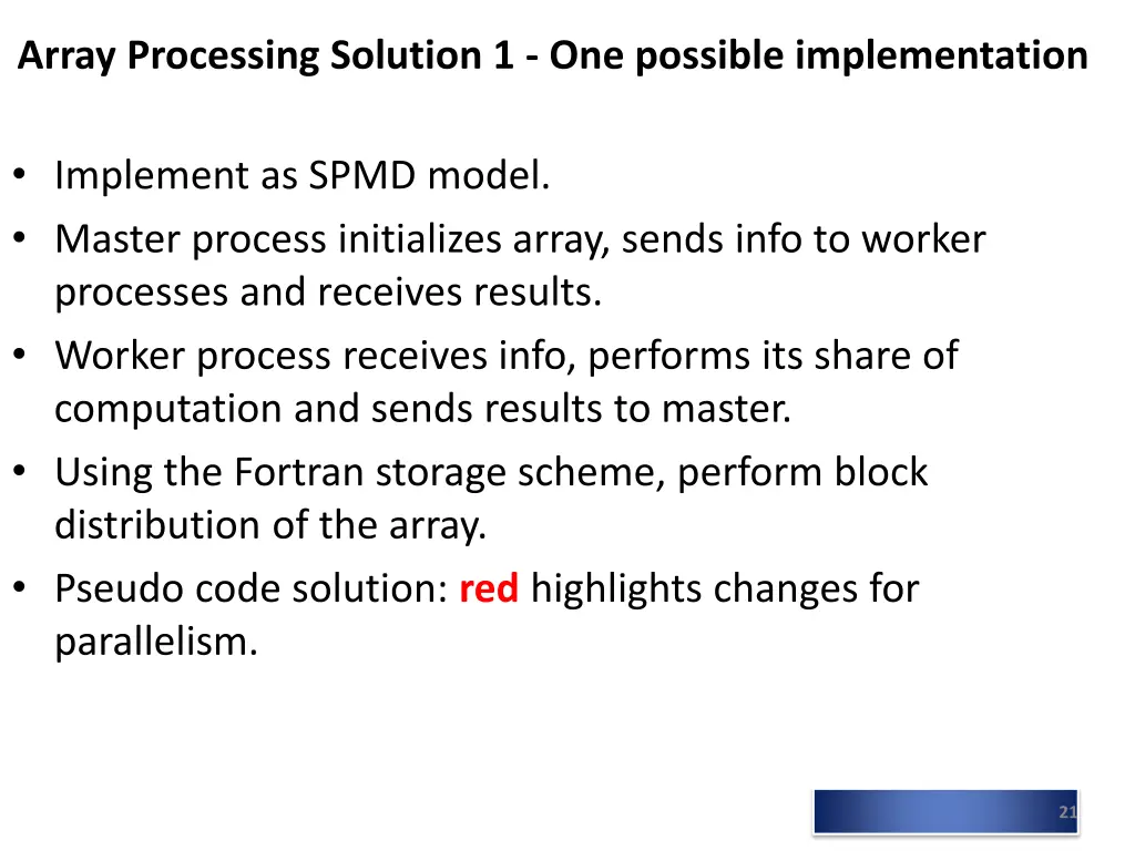 array processing solution 1 one possible