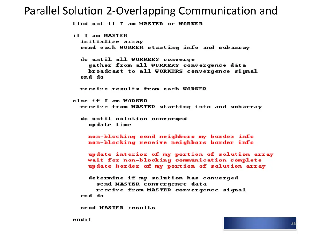 parallel solution 2 overlapping communication