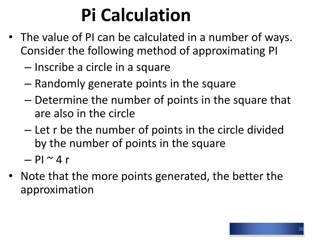 pi calculation