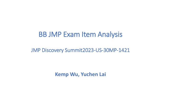 bb jmp exam item analysis bb jmp exam item