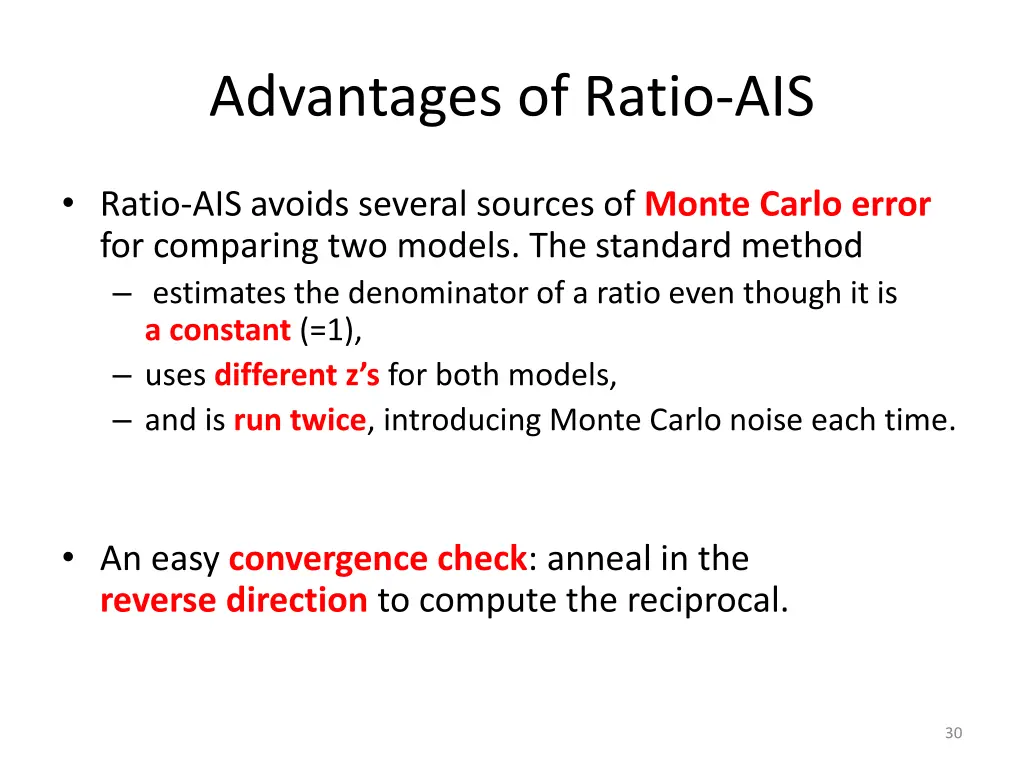 advantages of ratio ais