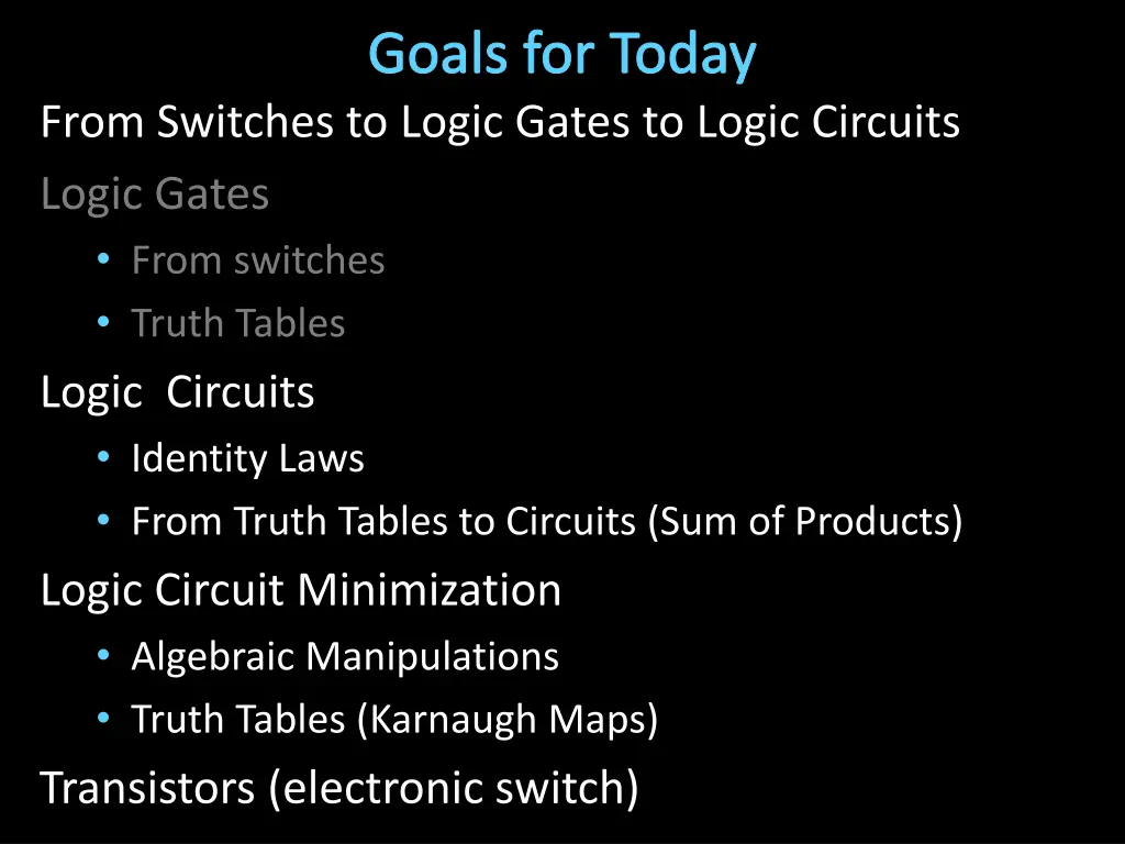 goals for today 1