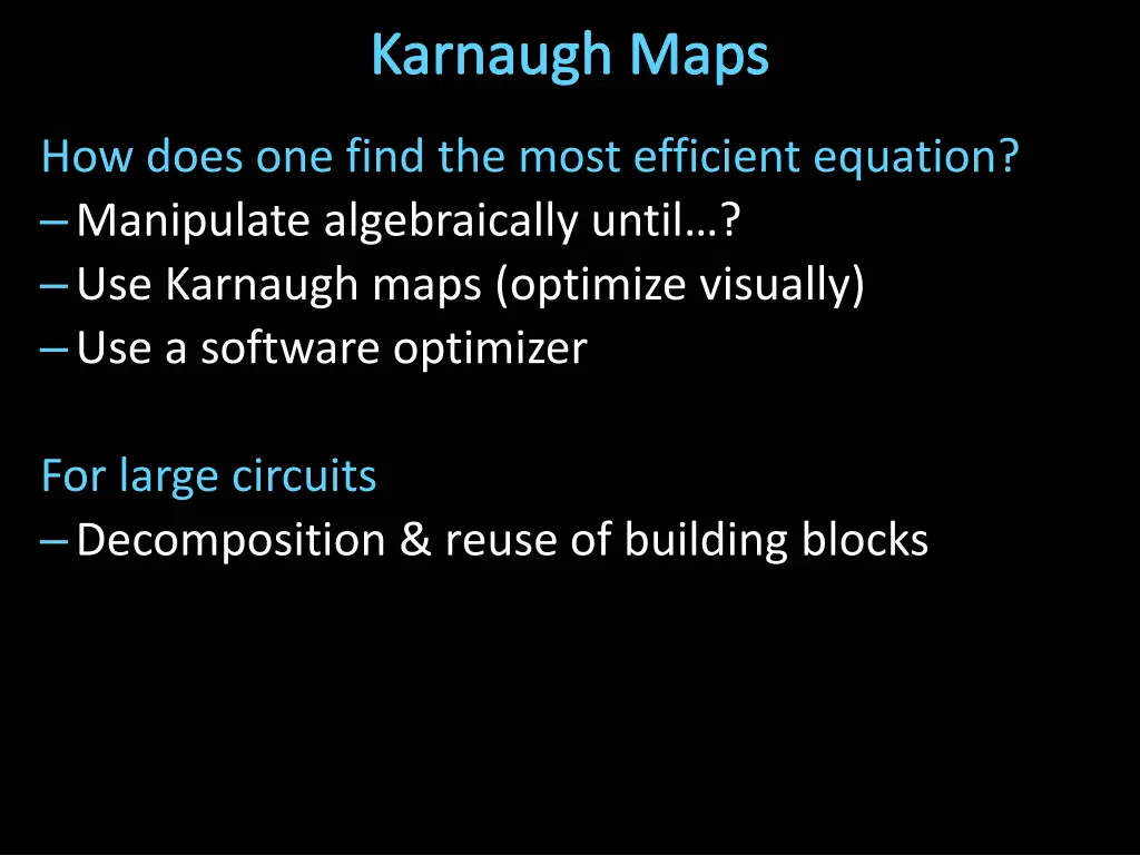 karnaugh maps