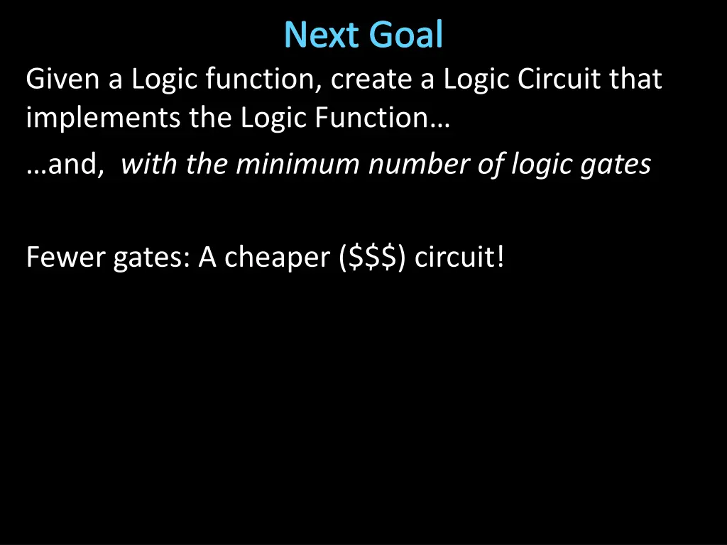 next goal