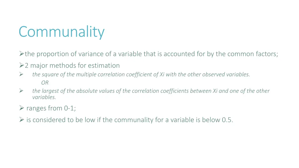 communality
