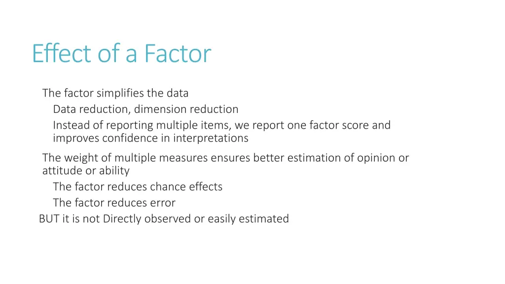 effect of a factor