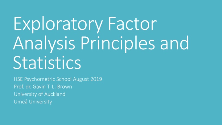 exploratory factor analysis principles