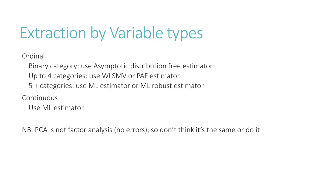 extraction by variable types