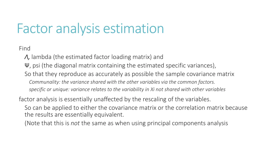 factor analysis estimation