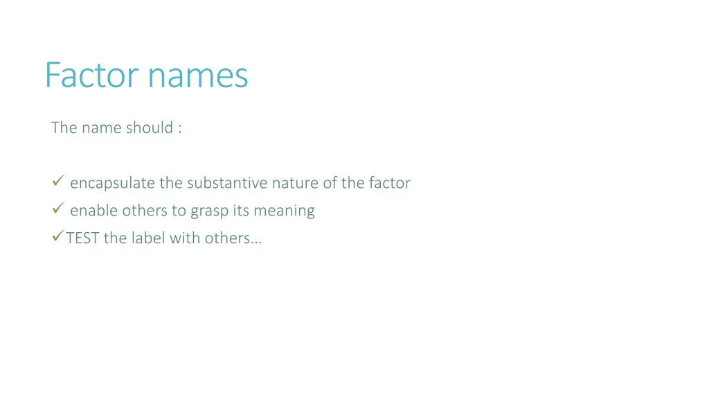factor names