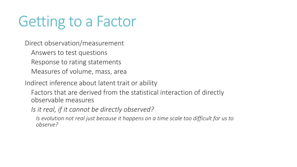 getting to a factor