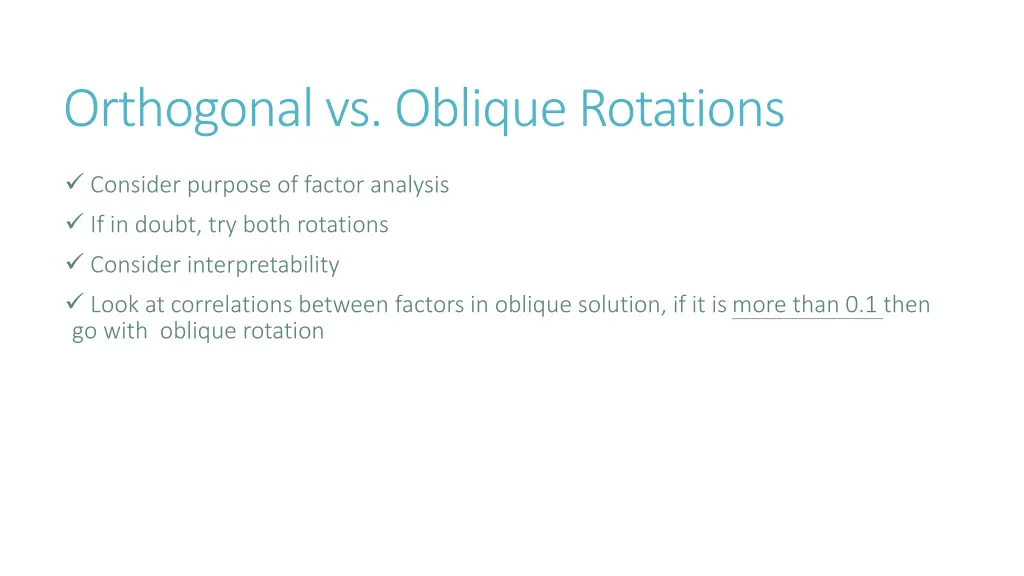 orthogonal vs oblique rotations