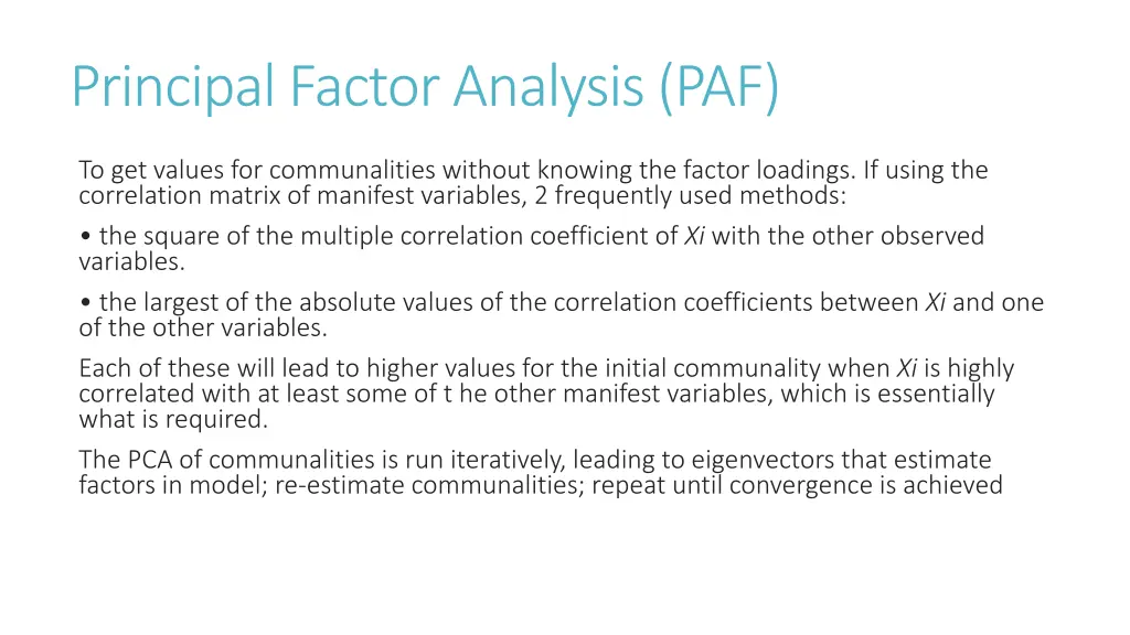 principal factor analysis paf