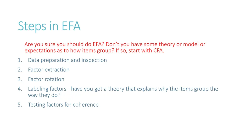 steps in efa